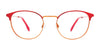 Takumi TK1190 Eyeglasses with Clip-on Sunglasses | Size 49 / Blue & Pink Gold