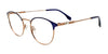 Takumi TK1190 Eyeglasses with Clip-on Sunglasses | Size 49 / Blue & Pink Gold