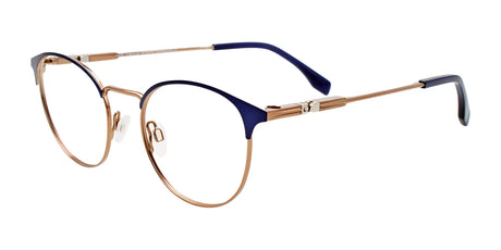 Takumi TK1190 Eyeglasses with Clip-on Sunglasses Blue & Pink Gold