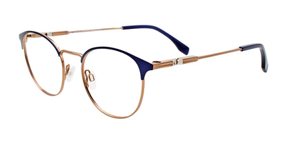Takumi TK1190 Eyeglasses with Clip-on Sunglasses Blue & Pink Gold