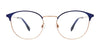 Takumi TK1190 Eyeglasses with Clip-on Sunglasses | Size 49 / Blue & Pink Gold