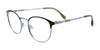 Takumi TK1190 Eyeglasses with Clip-on Sunglasses | Size 49 / Green & Light Blue