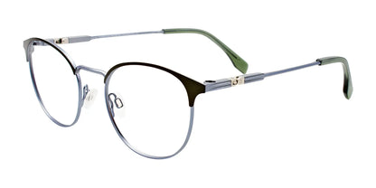 Takumi TK1190 Eyeglasses with Clip-on Sunglasses Green & Light Blue