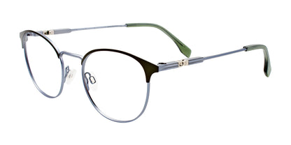 Takumi TK1190 Eyeglasses with Clip-on Sunglasses Green & Light Blue