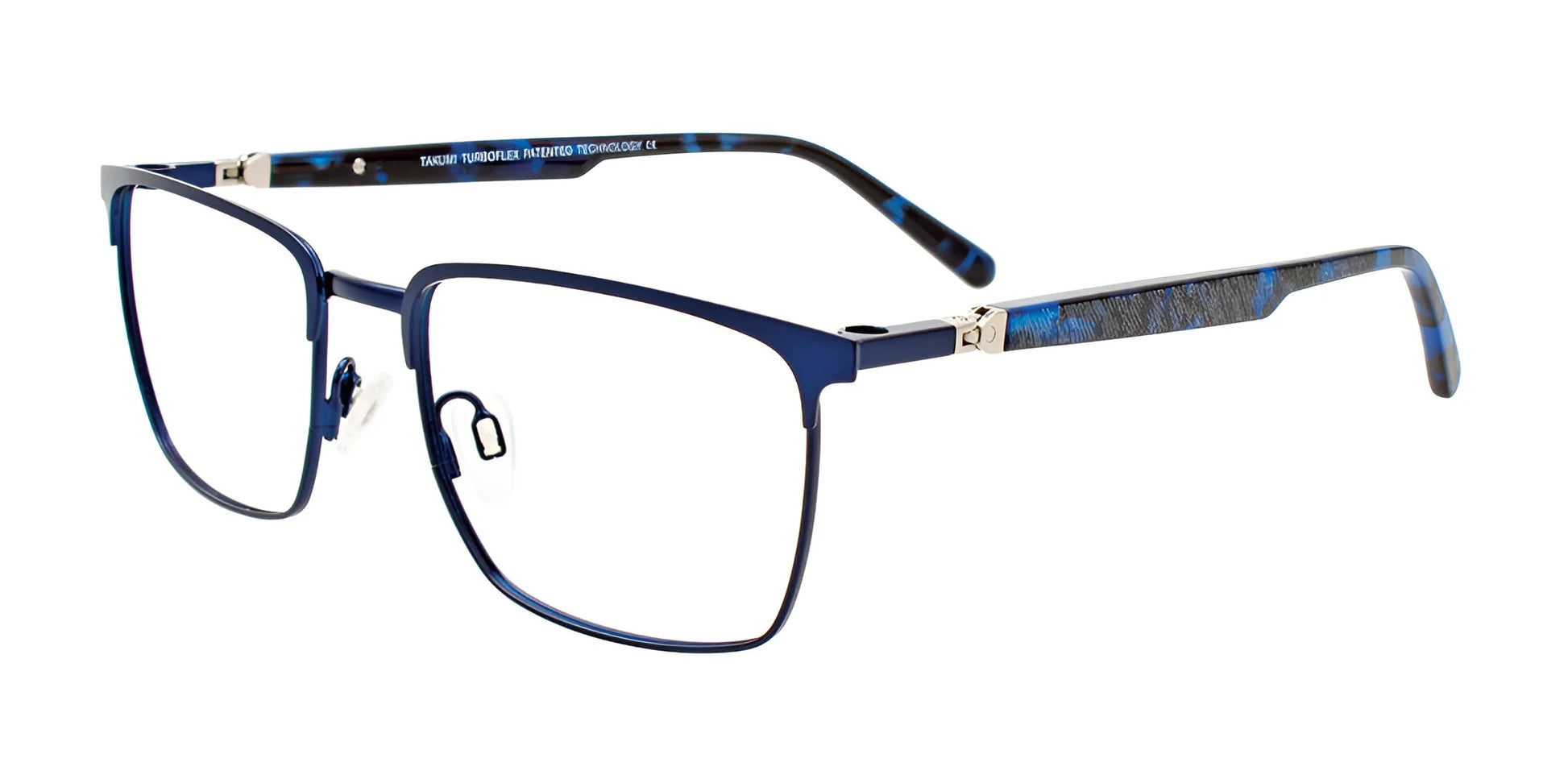 Takumi TK1191 Eyeglasses with Clip-on Sunglasses Blue