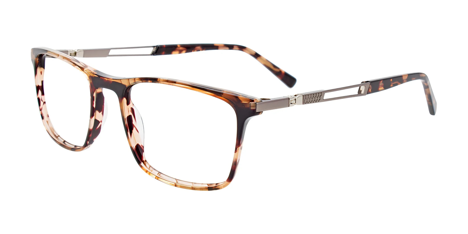 Takumi TK1193 Eyeglasses with Clip-on Sunglasses Brown Tortoise