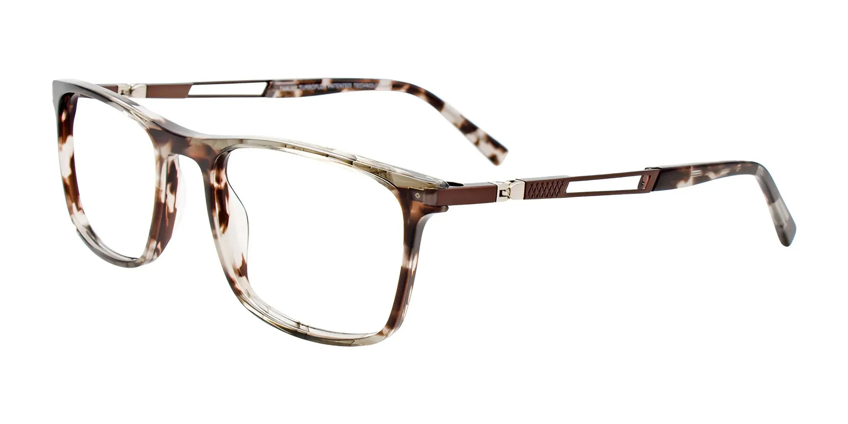 Takumi TK1193 Eyeglasses with Clip-on Sunglasses Grey Tortoise