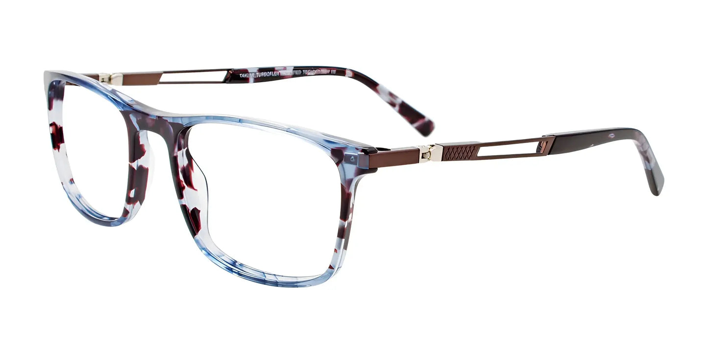 Takumi TK1193 Eyeglasses with Clip-on Sunglasses Blue Tortoise