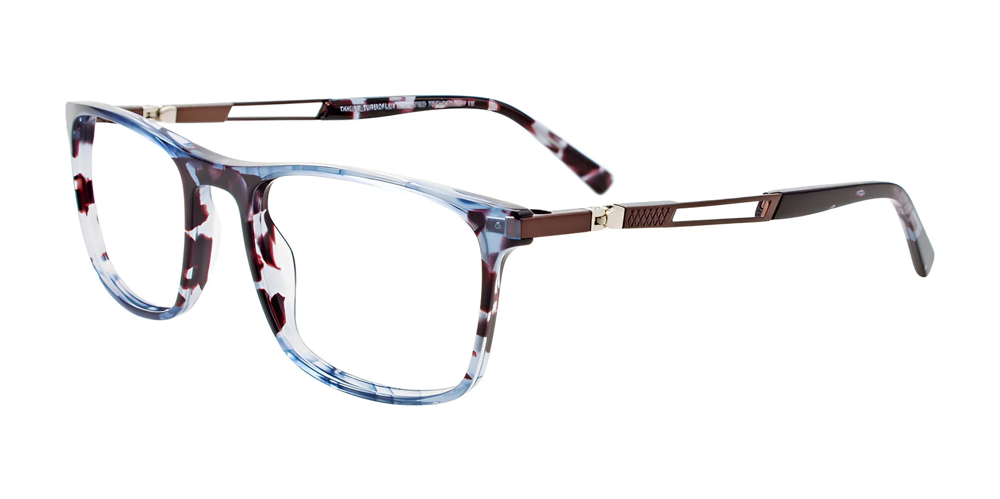Takumi TK1193 Eyeglasses with Clip-on Sunglasses Blue Tortoise