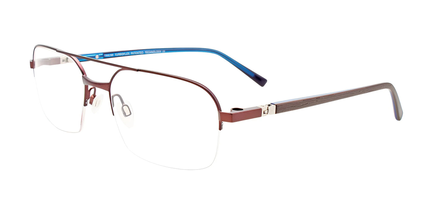 Takumi TK1194 Eyeglasses with Clip-on Sunglasses Satin Brown / Blue