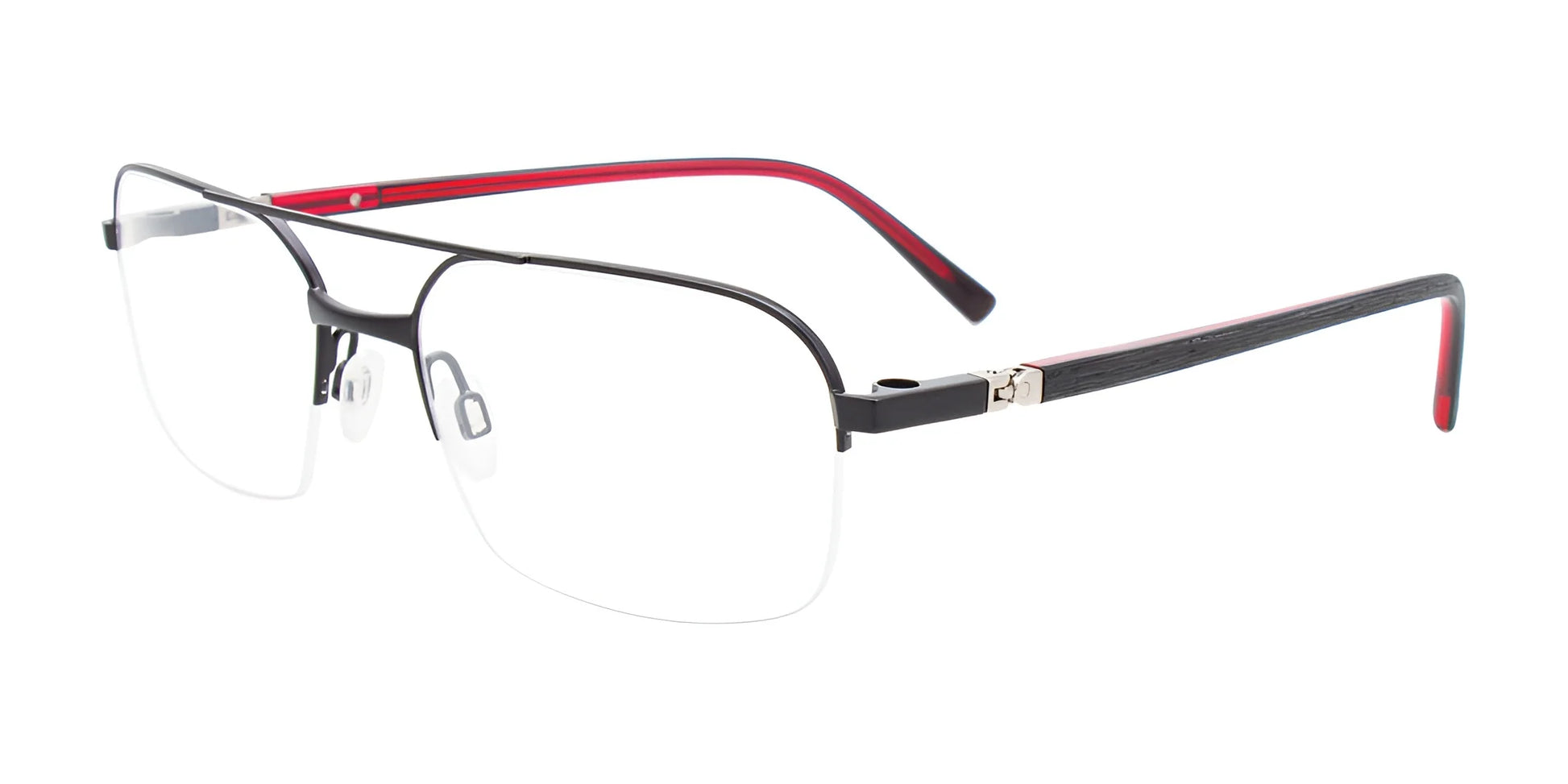 Takumi TK1194 Eyeglasses with Clip-on Sunglasses Satin Black / Red