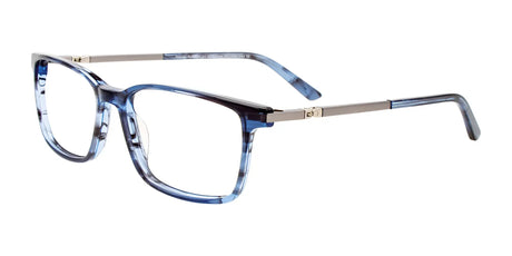 Takumi TK1195 Eyeglasses with Clip-on Sunglasses Marb Blue & Steel