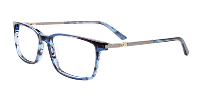 Takumi TK1195 Eyeglasses with Clip-on Sunglasses Marb Blue & Steel