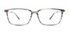 Takumi TK1196 Eyeglasses with Clip-on Sunglasses | Size 59 / Striped Black/Satin Blue