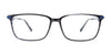 Takumi TK1196 Eyeglasses with Clip-on Sunglasses | Size 59 / Striped Black/Satin Blue