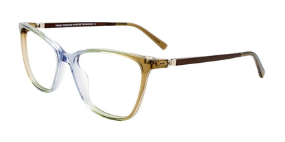 Takumi TK1197 Eyeglasses with Clip-on Sunglasses Gradient Blue & Green & Brown / Brown