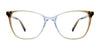 Takumi TK1197 Eyeglasses with Clip-on Sunglasses | Size 54 / Gradient Beige & Teal & Strawberry/Red