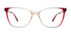 Takumi TK1197 Eyeglasses with Clip-on Sunglasses | Size 54 / Gradient Beige & Teal & Strawberry/Red