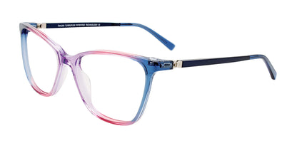 Takumi TK1197 Eyeglasses with Clip-on Sunglasses Gradient Purple & Pink & Blue / Blue