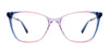 Takumi TK1197 Eyeglasses with Clip-on Sunglasses | Size 54 / Gradient Beige & Teal & Strawberry/Red