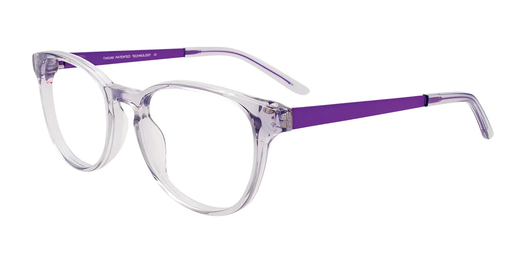 Takumi TK1199 Eyeglasses with Clip-on Sunglasses Crystal Purple / Satin Purple