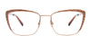 Takumi TK1201 Eyeglasses with Clip-on Sunglasses | Size 55 / Light Brown & Dark Brown/Lt Brown