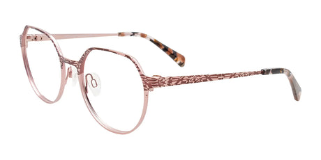 Takumi TK1203 Eyeglasses with Clip-on Sunglasses Pink Gold & Light Brown