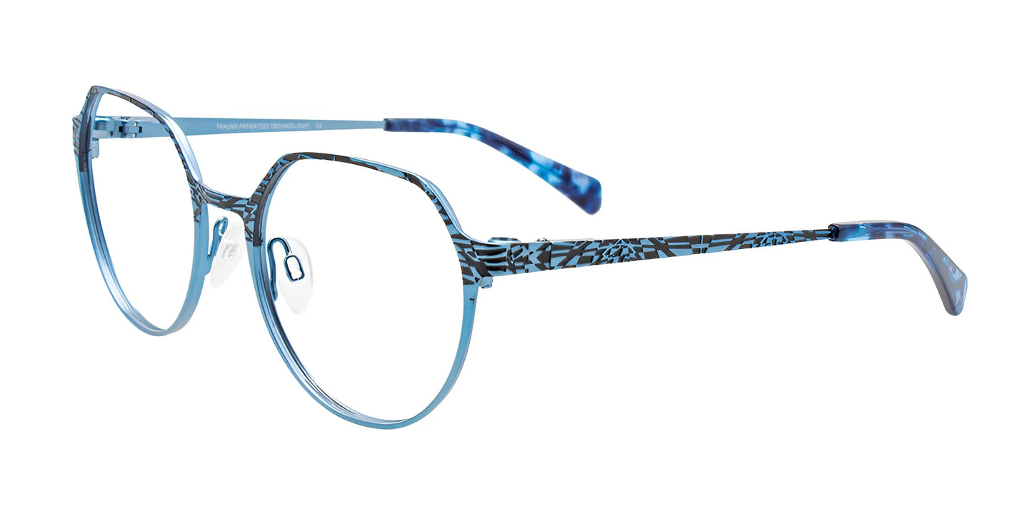 Takumi TK1203 Eyeglasses with Clip-on Sunglasses Light Blue & Black