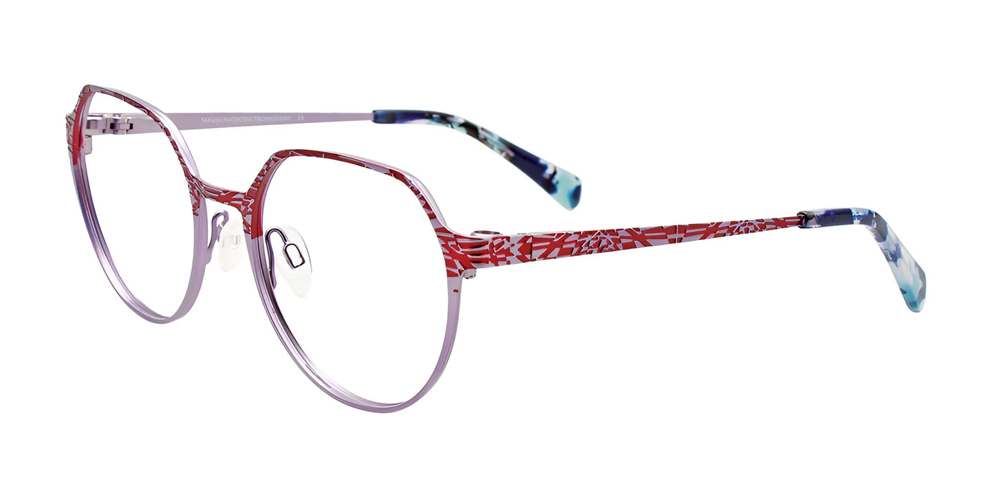 Takumi TK1203 Eyeglasses with Clip-on Sunglasses Light Lilac & Red