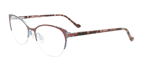 Takumi TK1204 Eyeglasses with Clip-on Sunglasses / Size 52 / Sat Brn & Sh Blue/Brn Tort