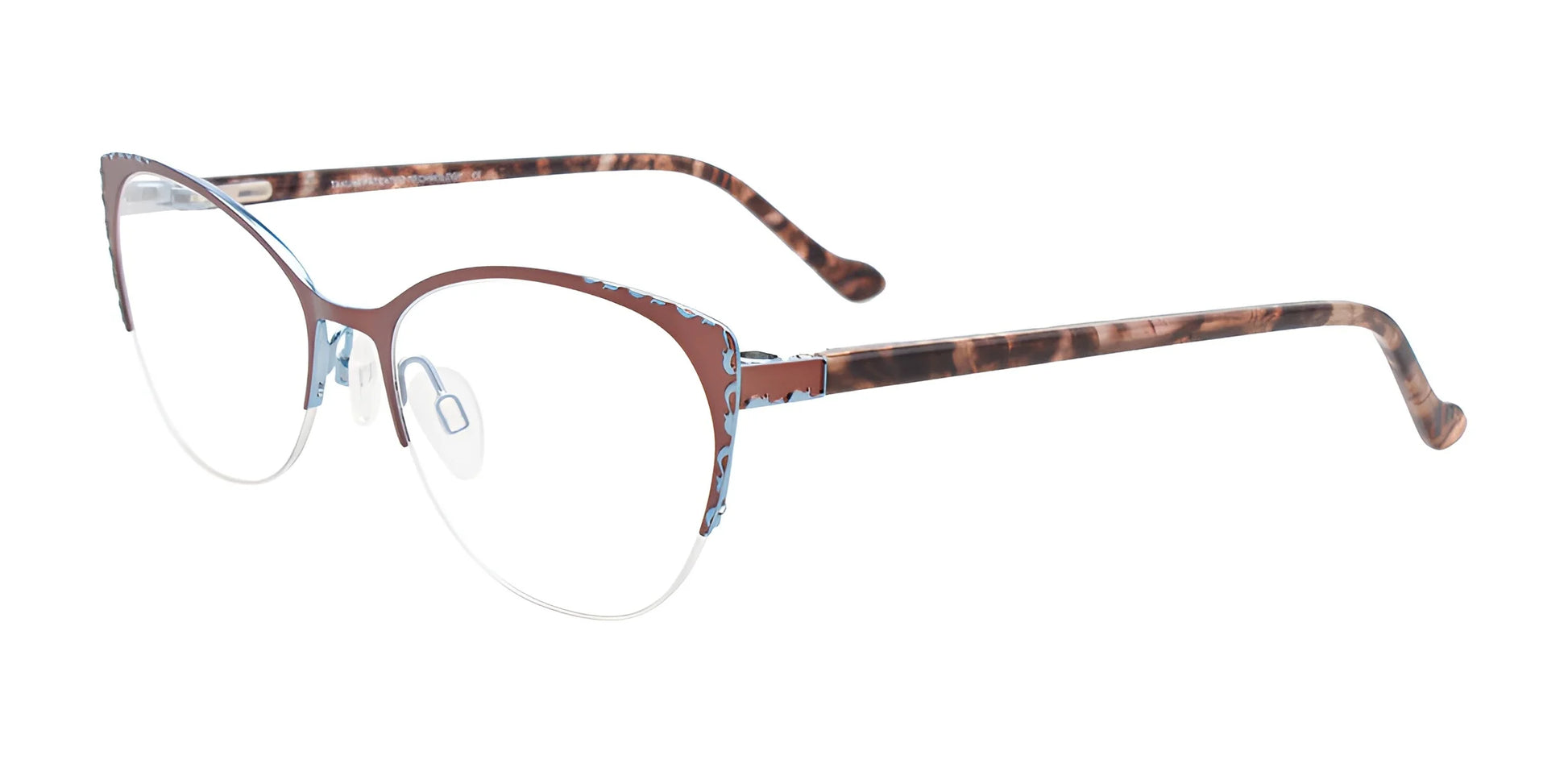 Takumi TK1204 Eyeglasses with Clip-on Sunglasses Sat Brn & Sh Blue / Brn Tort
