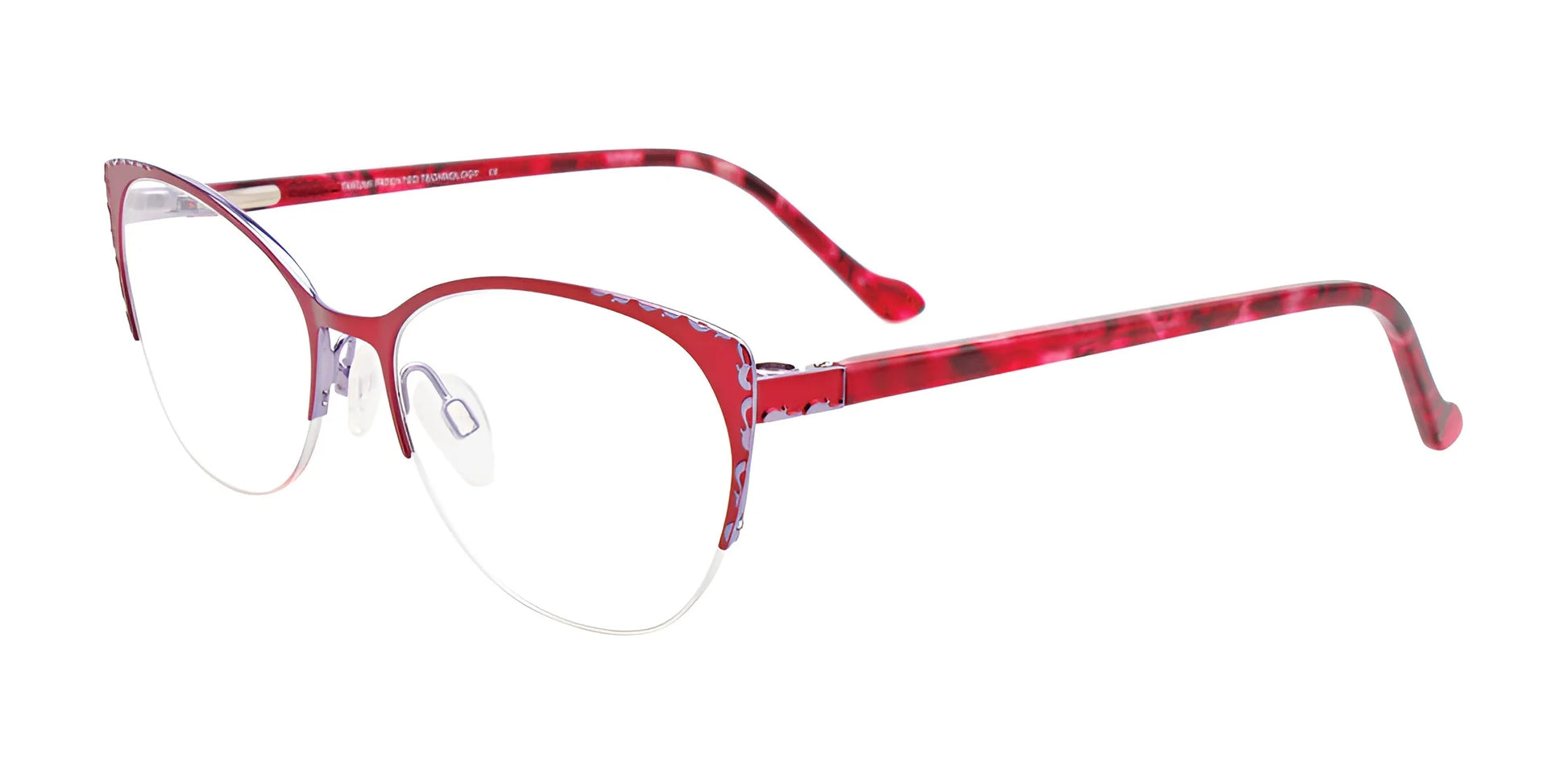 Takumi TK1204 Eyeglasses with Clip-on Sunglasses Sat Red & Sh Lilac / Red Tort