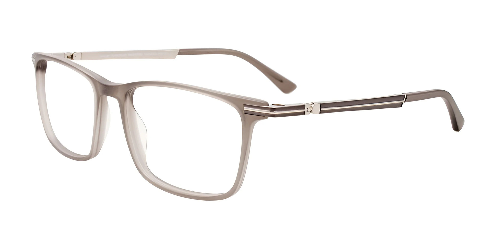 Takumi TK1205 Eyeglasses with Clip-on Sunglasses Matt Grey Trans / Grey & Steel