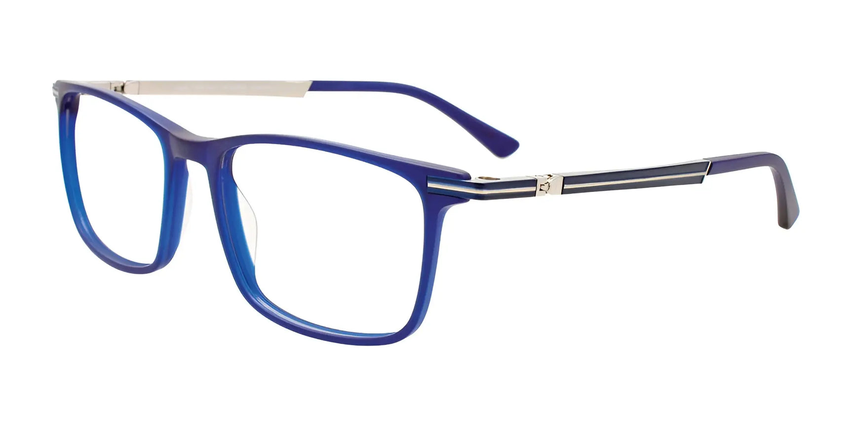 Takumi TK1205 Eyeglasses with Clip-on Sunglasses Matt Blue / Blue & Steel