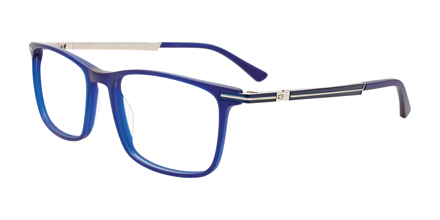 Takumi TK1205 Eyeglasses with Clip-on Sunglasses Matt Blue / Blue & Steel