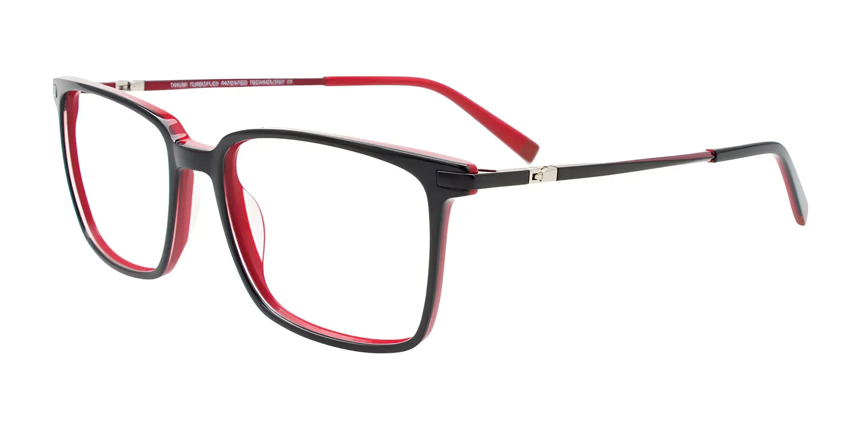 Takumi TK1206 Eyeglasses with Clip-on Sunglasses Black & Red