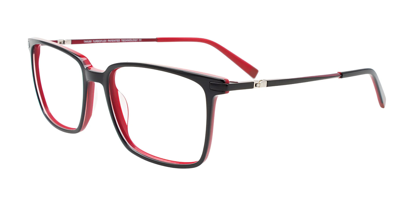 Takumi TK1206 Eyeglasses with Clip-on Sunglasses Black & Red