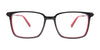 Takumi TK1206 Eyeglasses with Clip-on Sunglasses | Size 55 / Black & Red