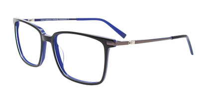Takumi TK1206 Eyeglasses with Clip-on Sunglasses Black & Ultramarine