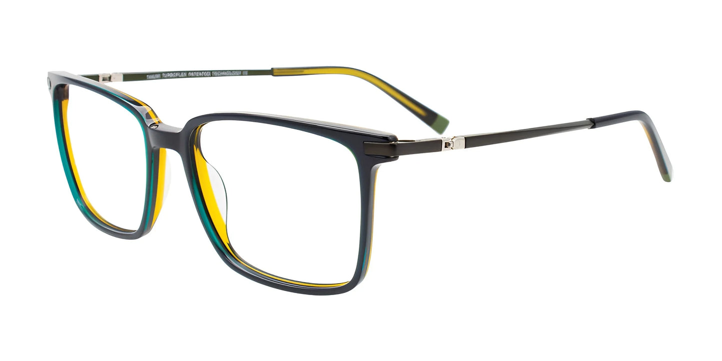 Takumi TK1206 Eyeglasses with Clip-on Sunglasses Dark Green & Khaki