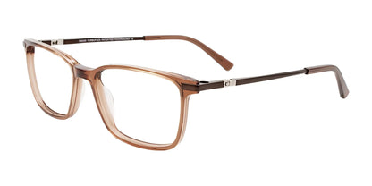 Takumi TK1208 Eyeglasses with Clip-on Sunglasses Transparent Brown / Brown