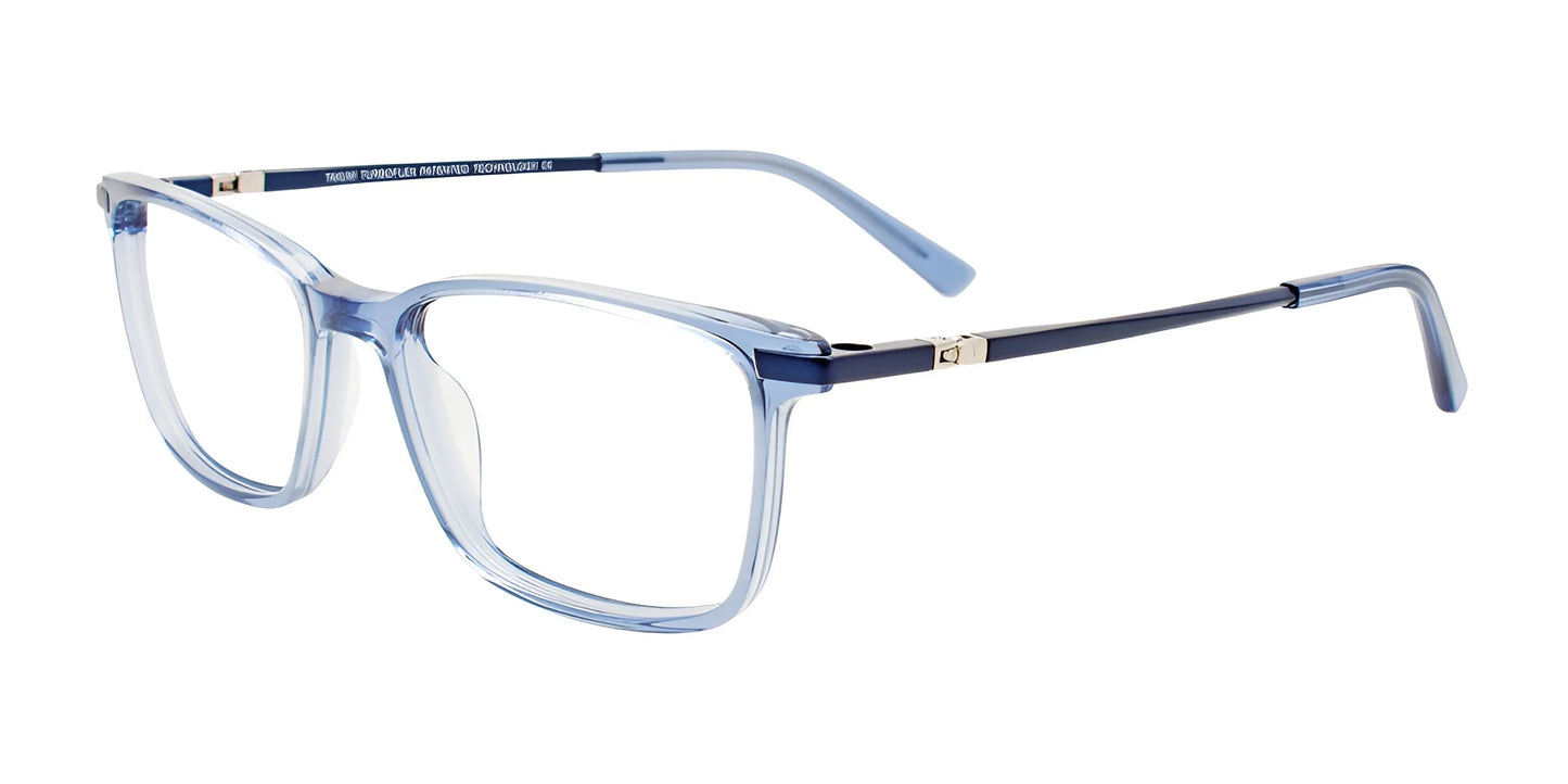 Takumi TK1208 Eyeglasses with Clip-on Sunglasses Transparent Blue / Blue