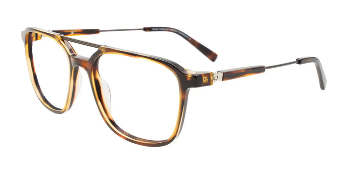 Takumi TK1209 Eyeglasses with Clip-on Sunglasses | Size 54 / Brown Havanna & Steel