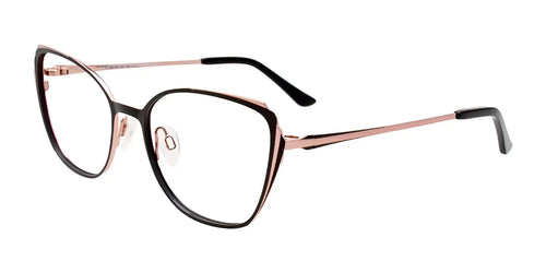 Takumi TK1210 Eyeglasses with Clip-on Sunglasses / Size 53 / Black & Pink Gold