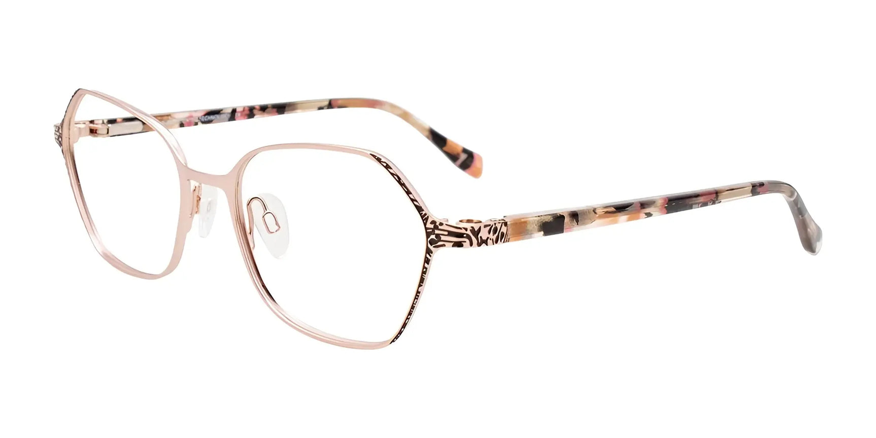 Takumi TK1211 Eyeglasses with Clip-on Sunglasses Sat Pink Gold & Black / Pink Tort