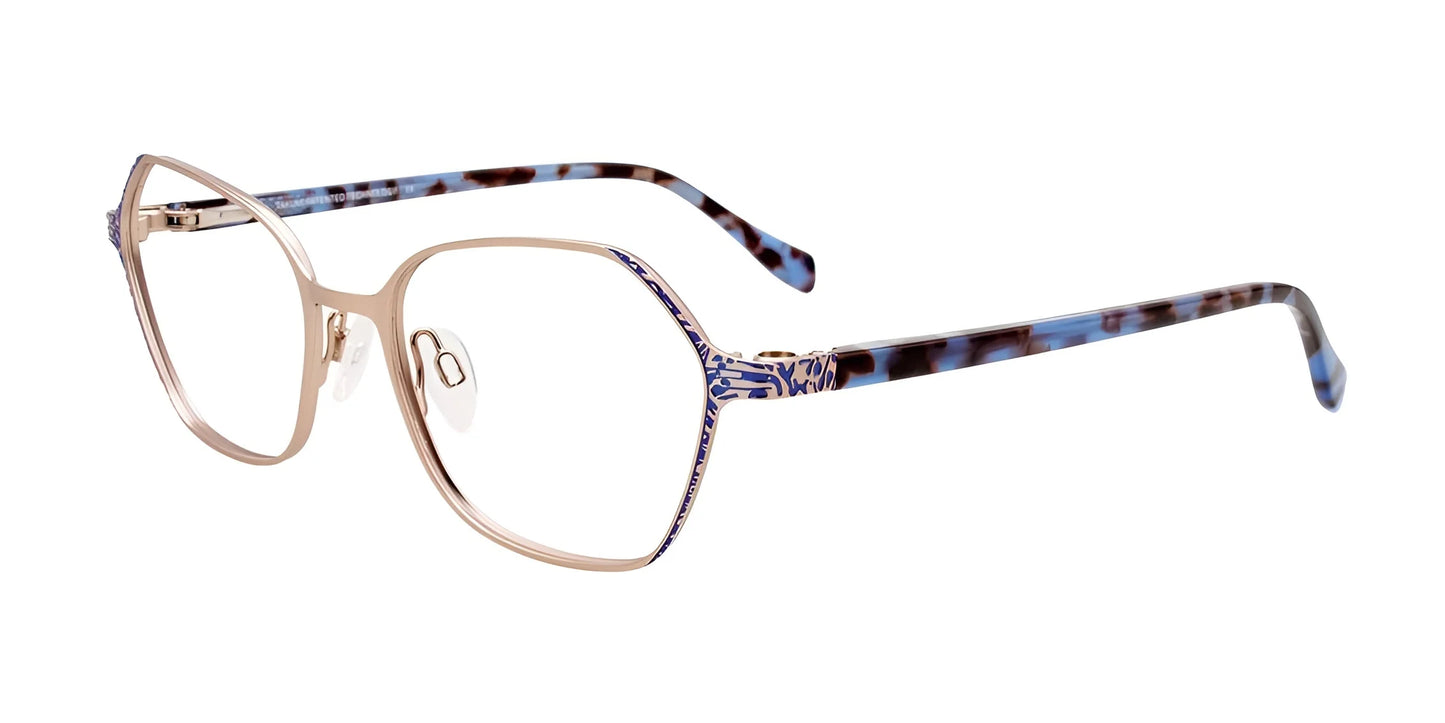 Takumi TK1211 Eyeglasses with Clip-on Sunglasses Sat Gold & Blue / Blue Tort