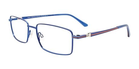 Takumi TK1214 Eyeglasses with Clip-on Sunglasses Blue & Lt Brown