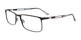 Takumi TK1216 Eyeglasses with Clip-on Sunglasses Black & Blue