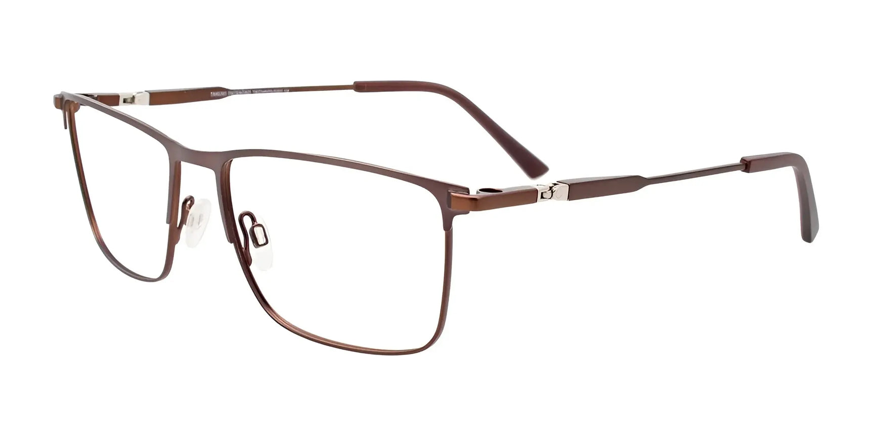 Takumi TK1217 Eyeglasses with Clip-on Sunglasses Dark Steel & Brown