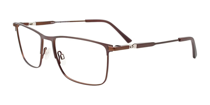 Takumi TK1217 Eyeglasses with Clip-on Sunglasses | Size 55 / Dark Steel & Brown